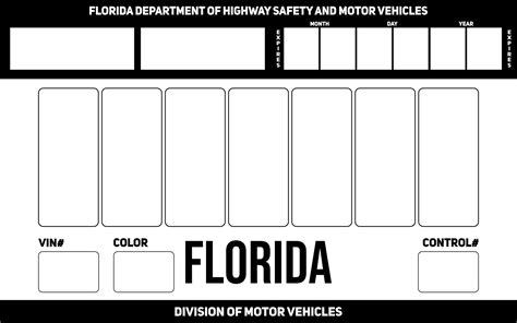 Florida Temporary Tag Template 8