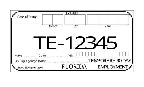 Florida Temporary Tag Template 9