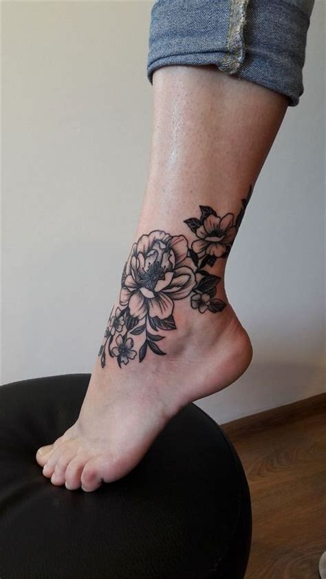 Flower ankle tattoo inspiration