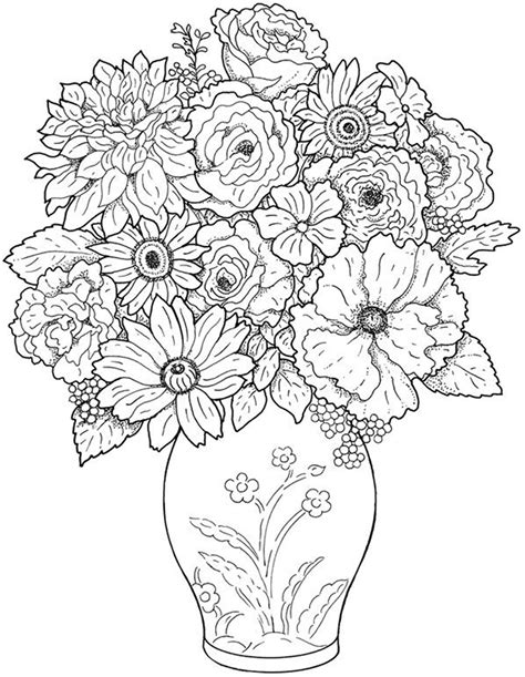 Flower coloring pages for kids