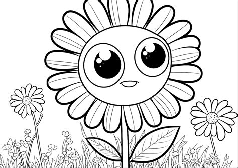 Flower Colouring Pages for Kids