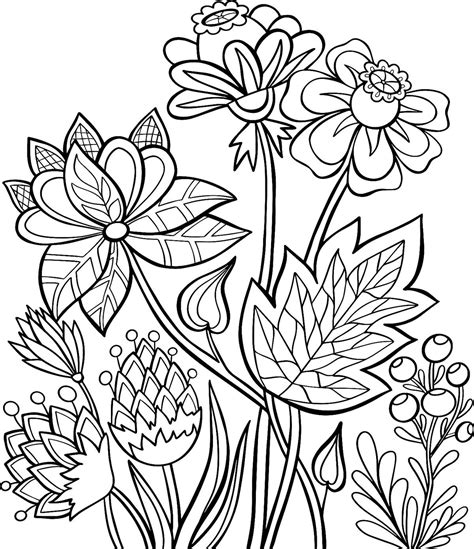 Flower Colouring Pages for Spring