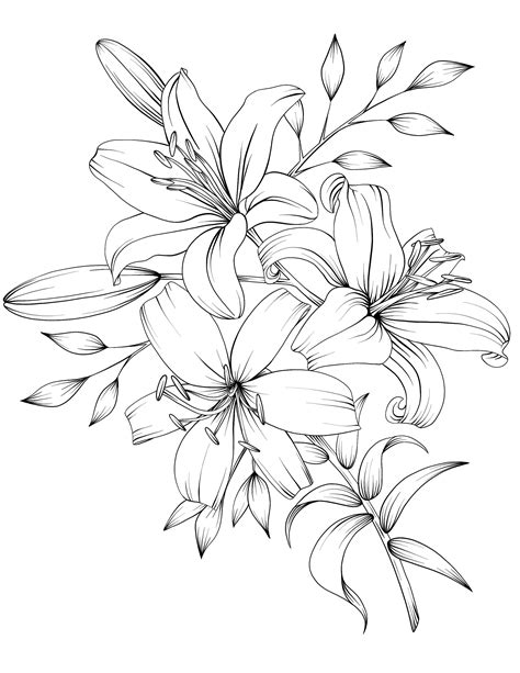 Flower Colouring Pages with Realistic Designs