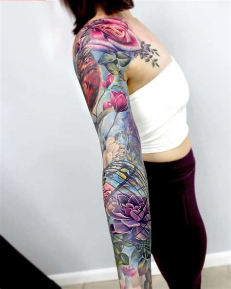 Flower sleeve tattoo design