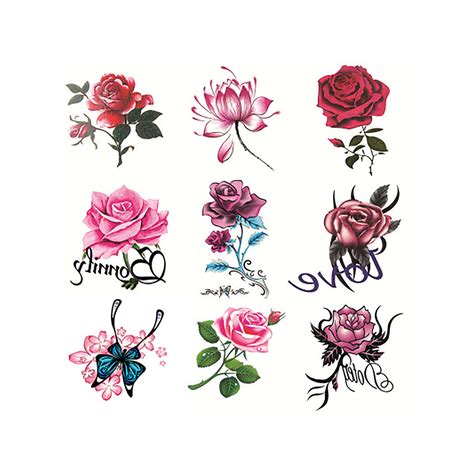 Flower tattoo sticker covers for hiding unwanted tattoos