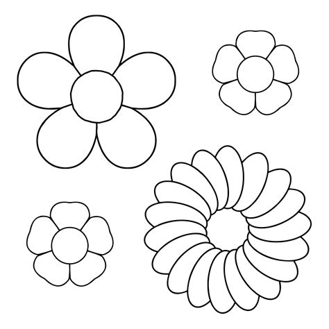 6 Petal Flower Template with Glue