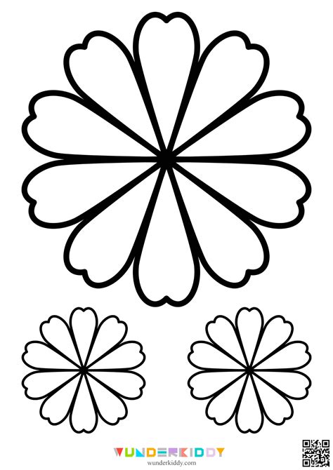 6 Petal Flower Template with Paint