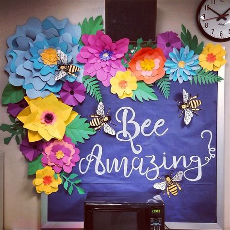 Photo of flower-themed bulletin board ideas