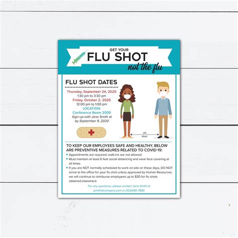 flu shot flyer template for children