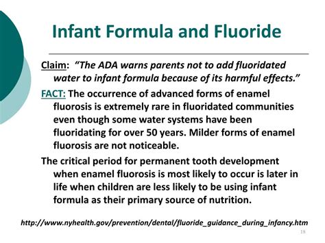 Fluoride in infant formula