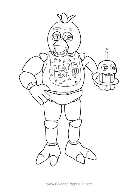 FNAF Chica Bib Coloring Page