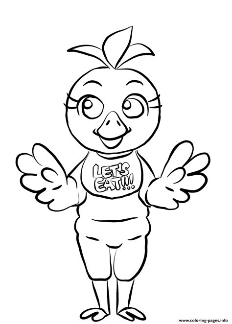 FNAF Chica the Chicken Coloring Page