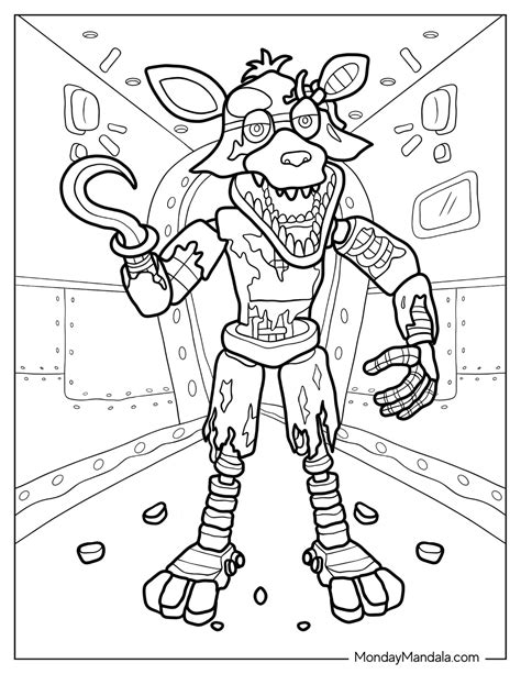 FNAF Foxy the Pirate Fox Coloring Page