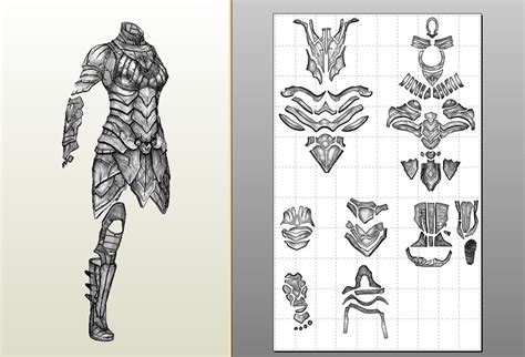 Foam armor templates for crafting and cosplay