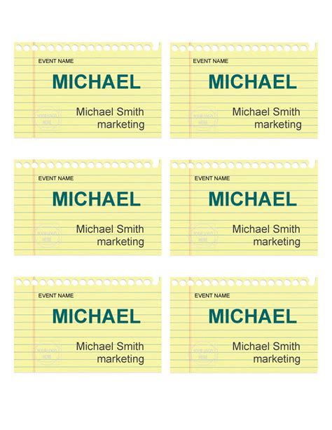 Foldable name badge template