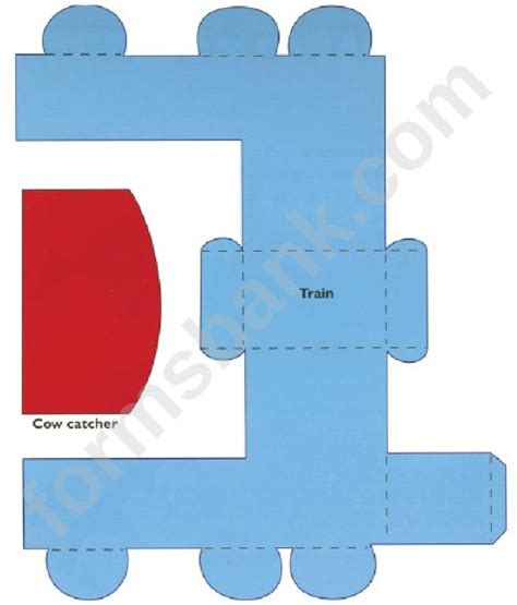 Foldable Paper Train Template Design