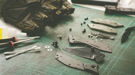 Materials needed for making a folding knife