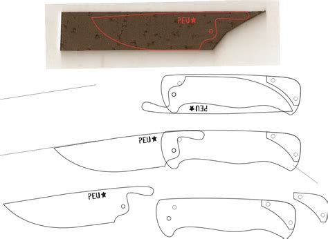 Folding Knife Template with Unique Handle