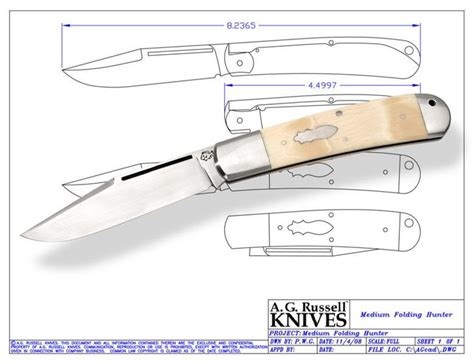 Printable folding knife templates