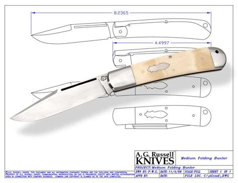 Folding pocket knife template