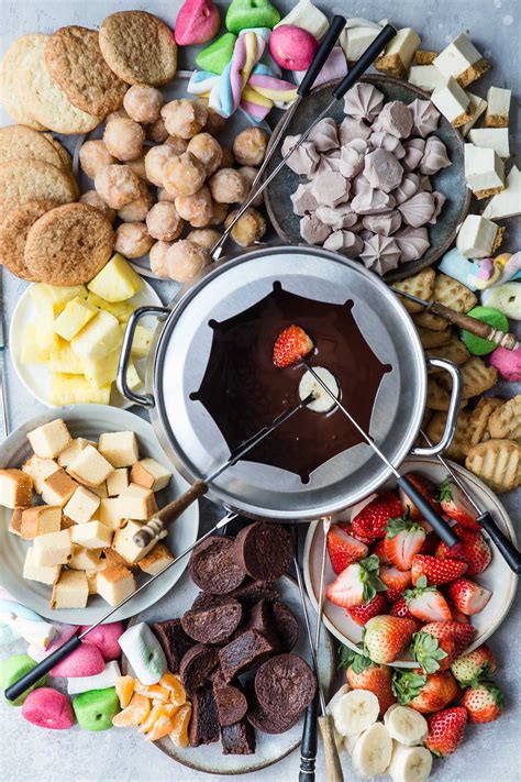 The Melting Pot fondue dipping options