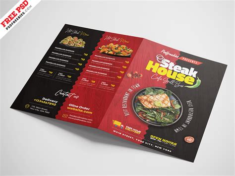 Food and beverage bi-fold pamphlet template