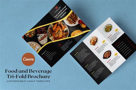 Food and beverage tri-fold brochure template