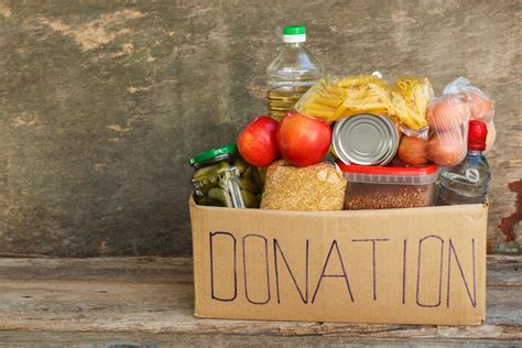 A photo of food bank donations in the 1980s