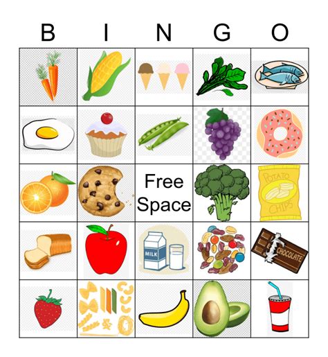 Food Bingo Pattern