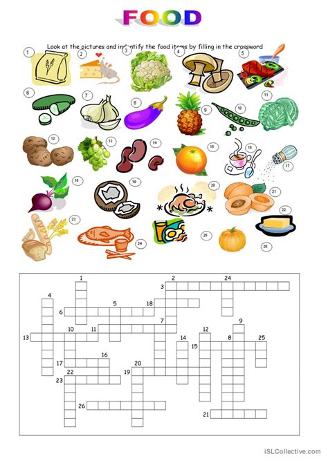 Food Crossword Example