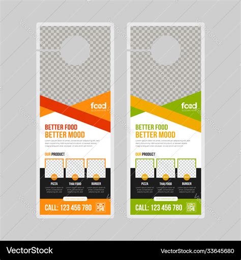 Food door hanger template