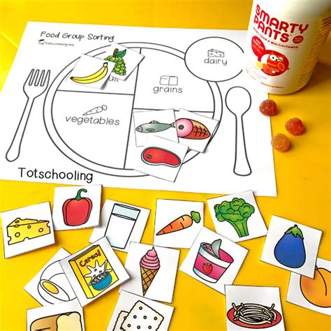 Food Groups Sorting Game For Kids