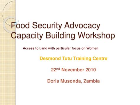 Food Security Advocacy