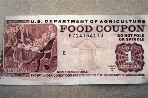 A photo of food stamp advocacy in the 1980s