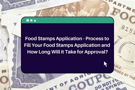 An illustration of the steps in the food stamp application process