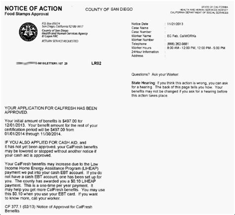 Food stamp investigation letter example