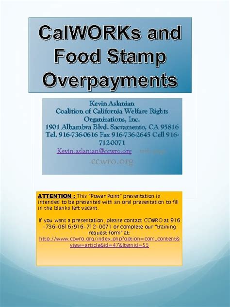 Food Stamp Overpayment Resolution