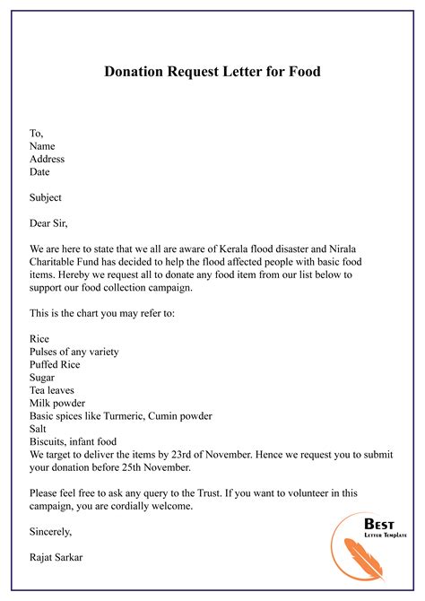 Food Stamp Request Letter Template 2