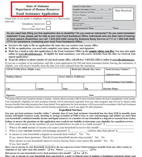 Food Stamps Alabama Application