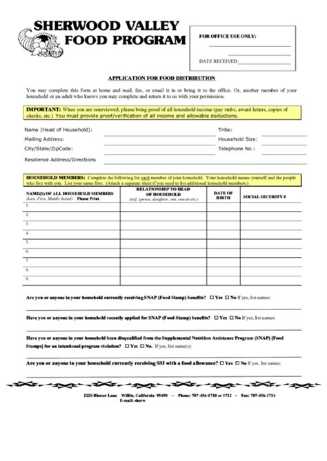 Food Stamps Application Template