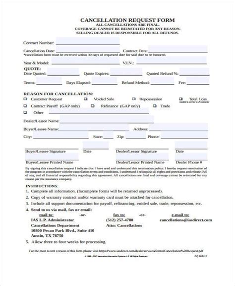 Food Stamps Cancellation Form