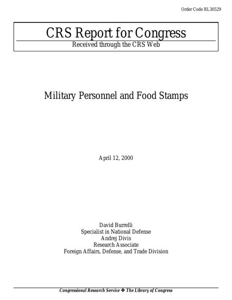 Food Stamps for Military Personnel