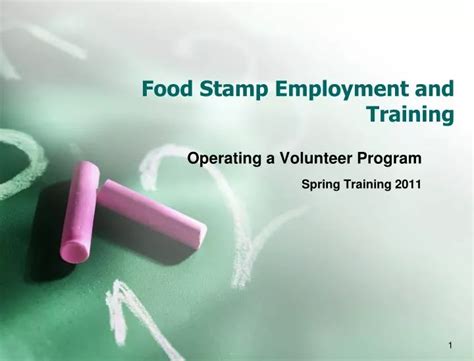 Food Stamps Job Training