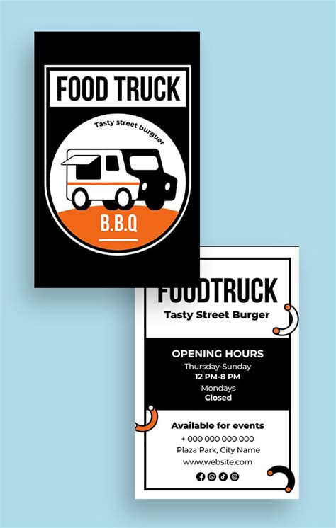 Food Truck Business Card Template