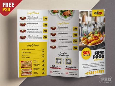 Food Truck Tri-Fold Menu Template