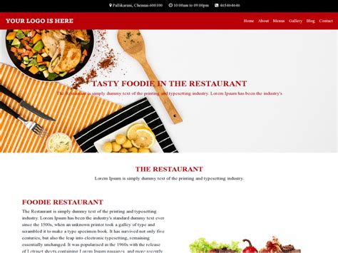 Foodie Bootstrap Template