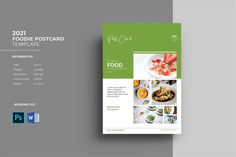 Foodie postcard template design