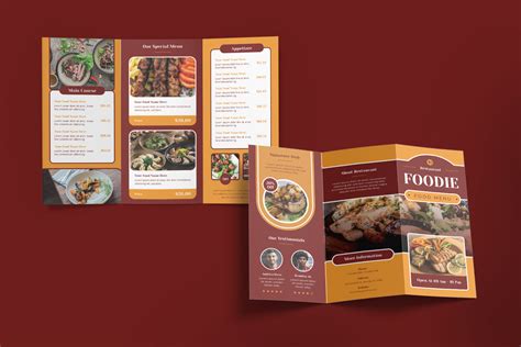 Foodie tri-fold menu template