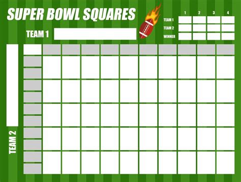 Football 50 Squares Pool Template Mistakes Example