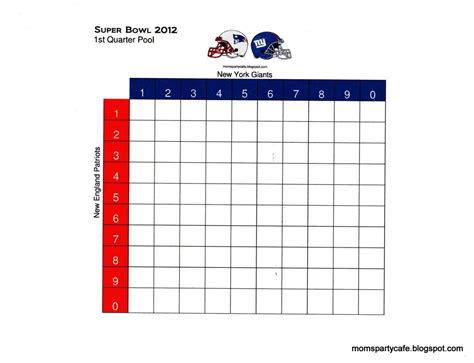 Example of a customizable football betting grid template